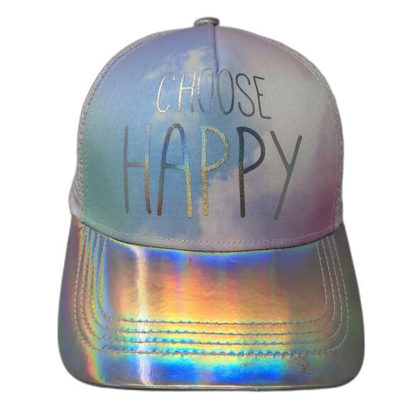 Unbranded Other - Choose Happy Snapback Mesh Back Trucker Hat Multicolor One Size Outdoor